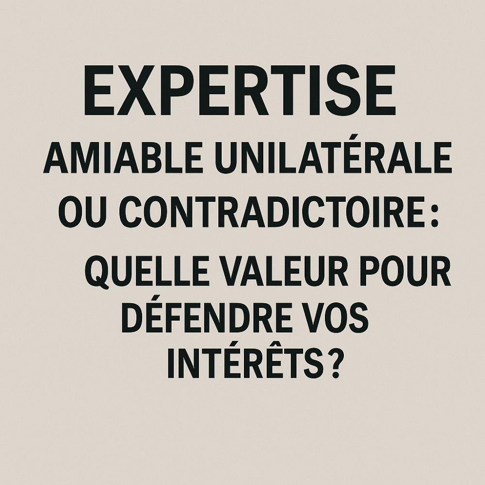 Expertise amiable unilatérale ou contradictoire